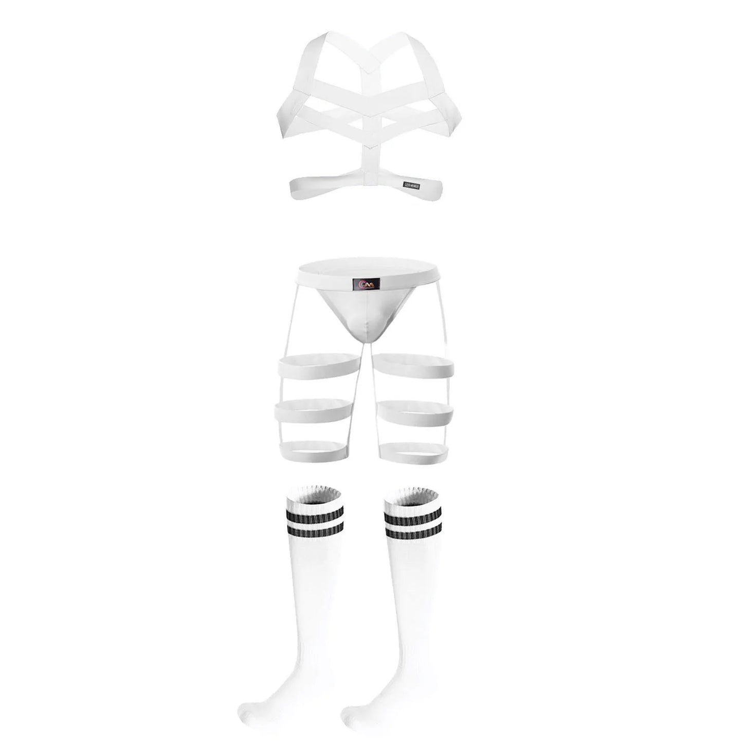 Sexy Mens Jockstrap Thigh Suspender Briefs With Bandage Belt Male