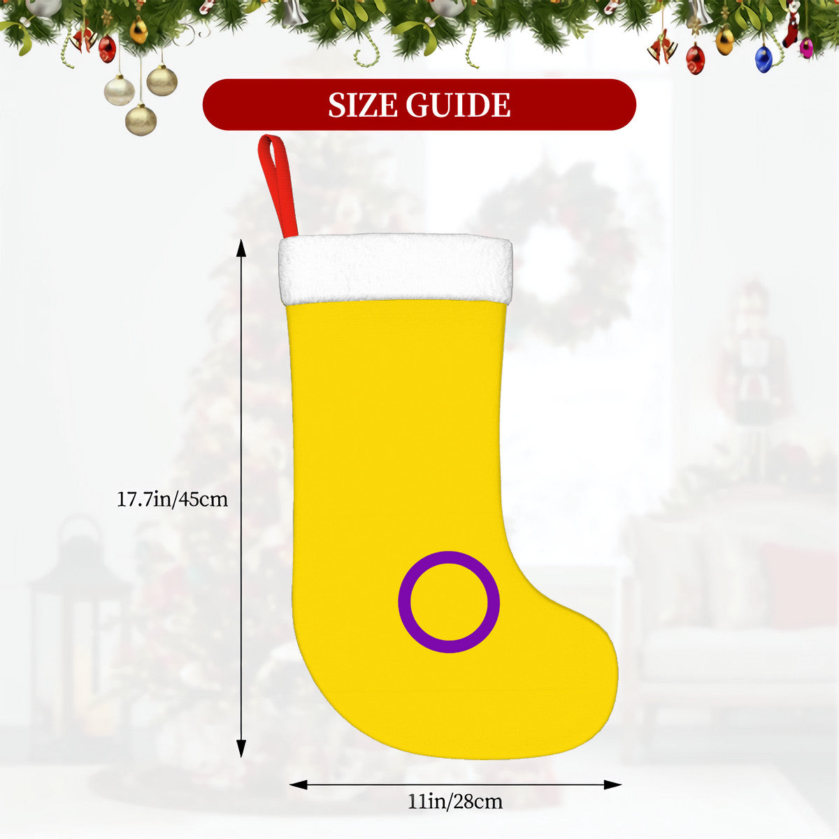Intersex Pride Flag Holiday Stocking 11" x 17.7"