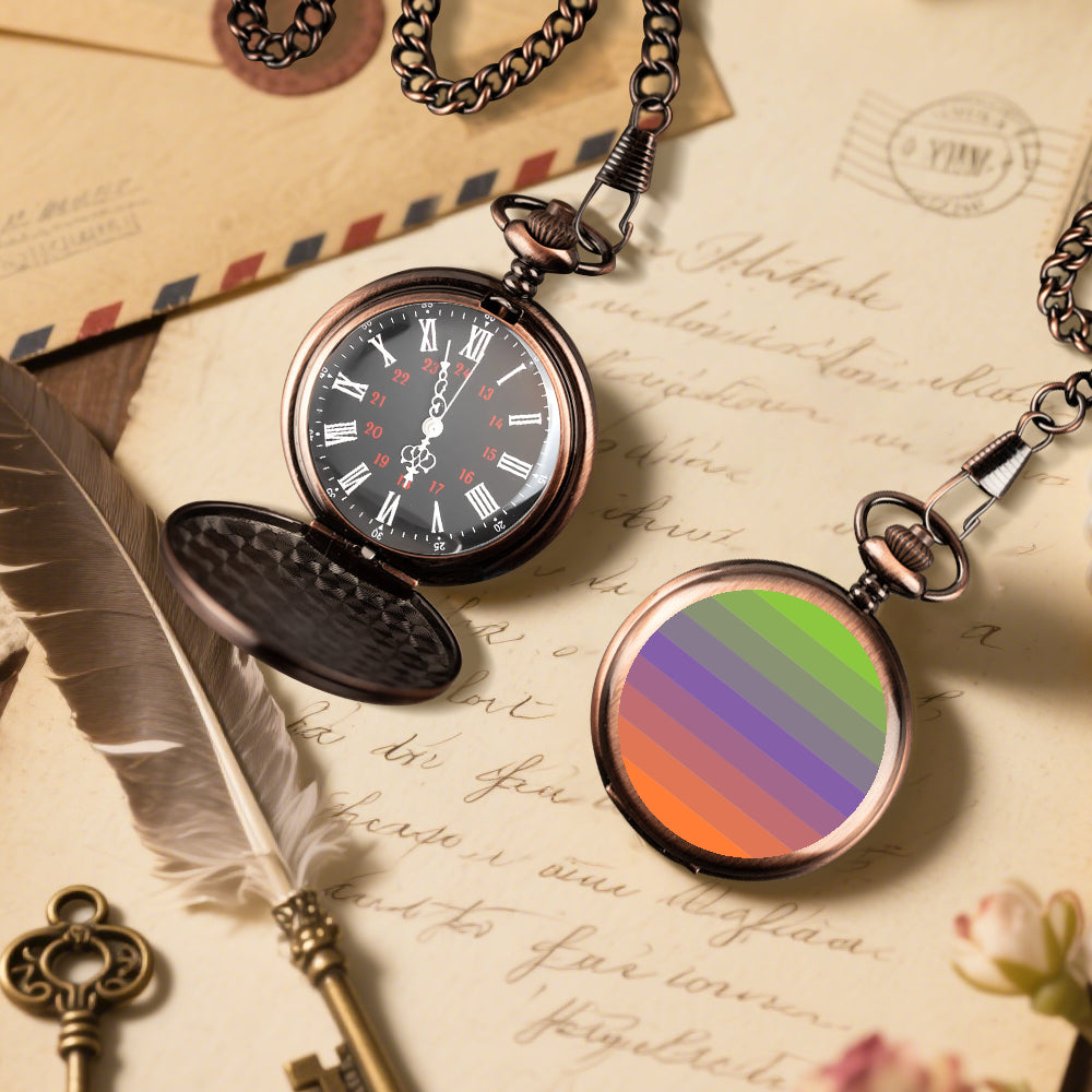 Aliagender Pride Flag Round Pocket Watch