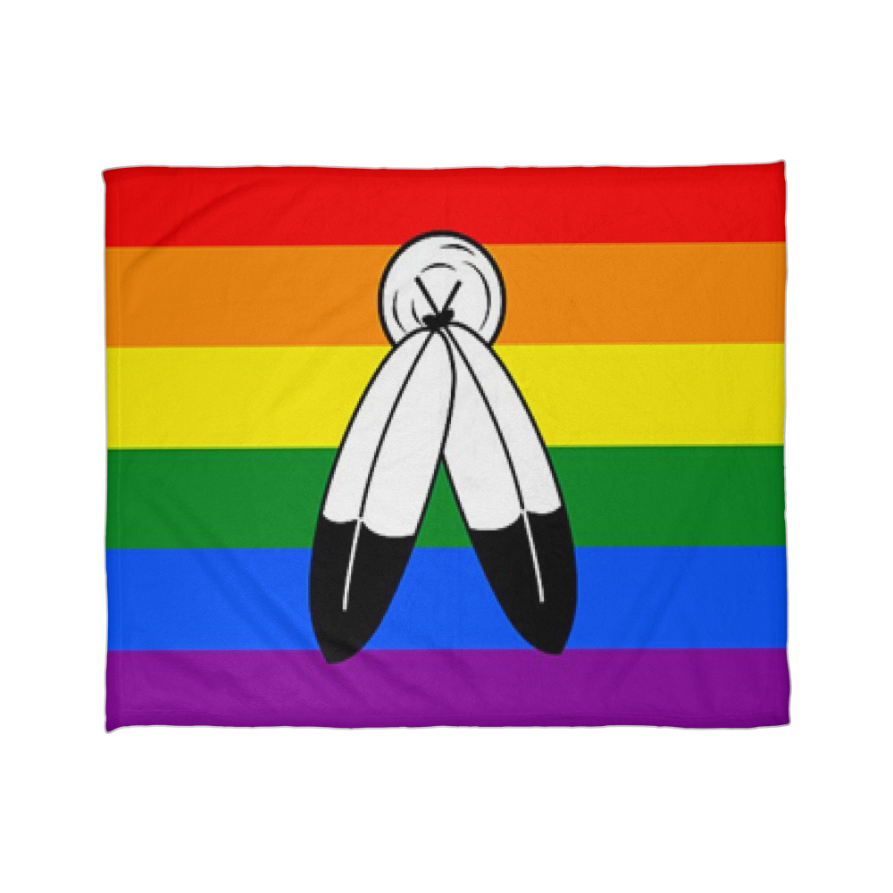 Two-Spirit Pride Flag Fleece Blanket