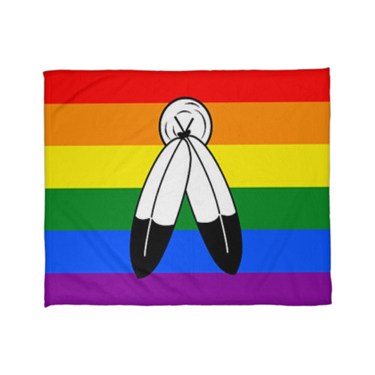 Two-Spirit Pride Flag Fleece Blanket