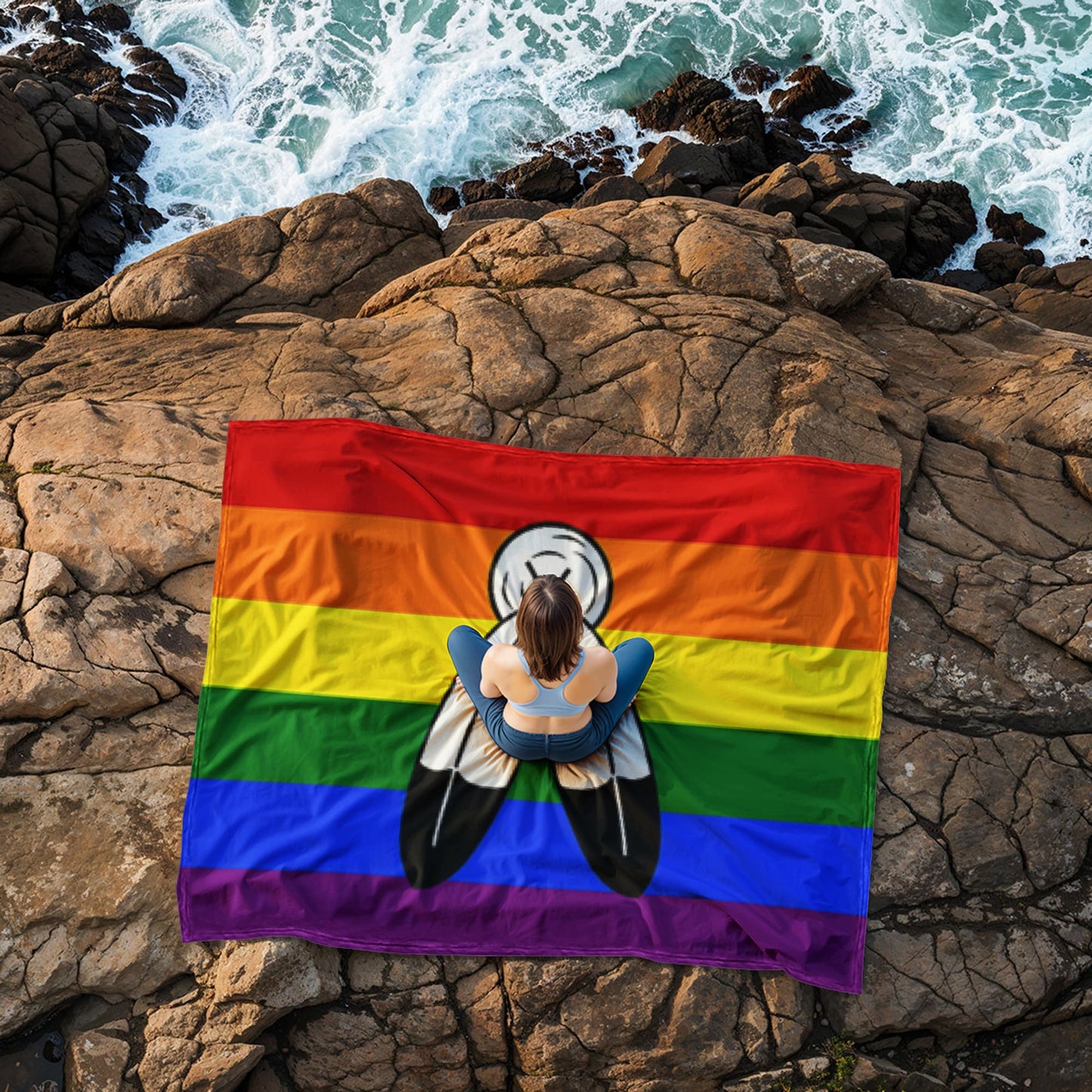 Two-Spirit Pride Flag Fleece Blanket