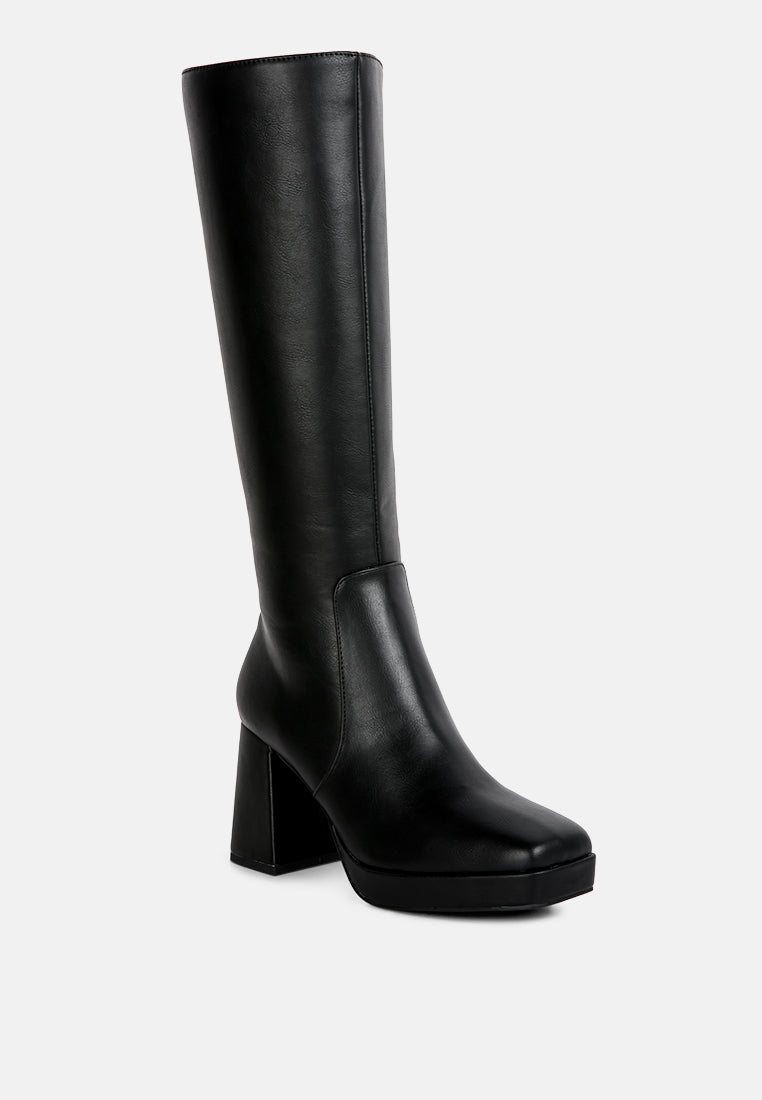 Bouts High Calf Block Heel Boots-1