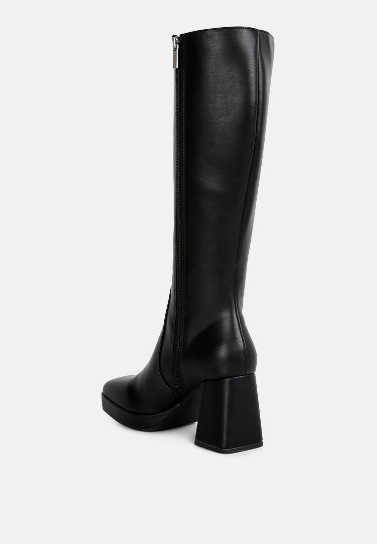 Bouts High Calf Block Heel Boots-2
