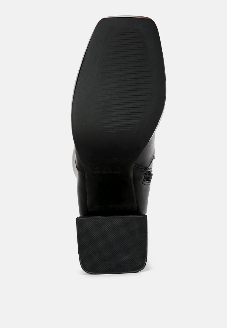 Bouts High Calf Block Heel Boots-4