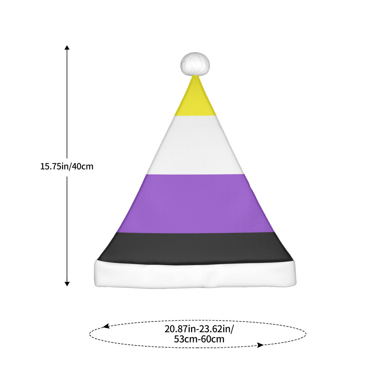 Non-Binary Pride Flag Adult Plush Holiday Hat