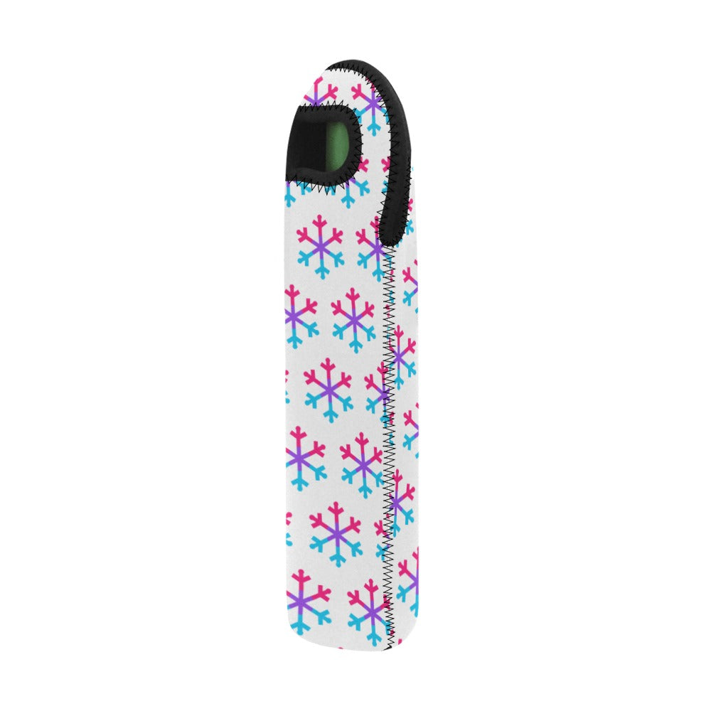 Androgyne Pride Flag Snowflake Neoprene Wine Bag