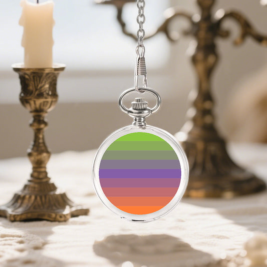 Aliagender Pride Flag Round Pocket Watch