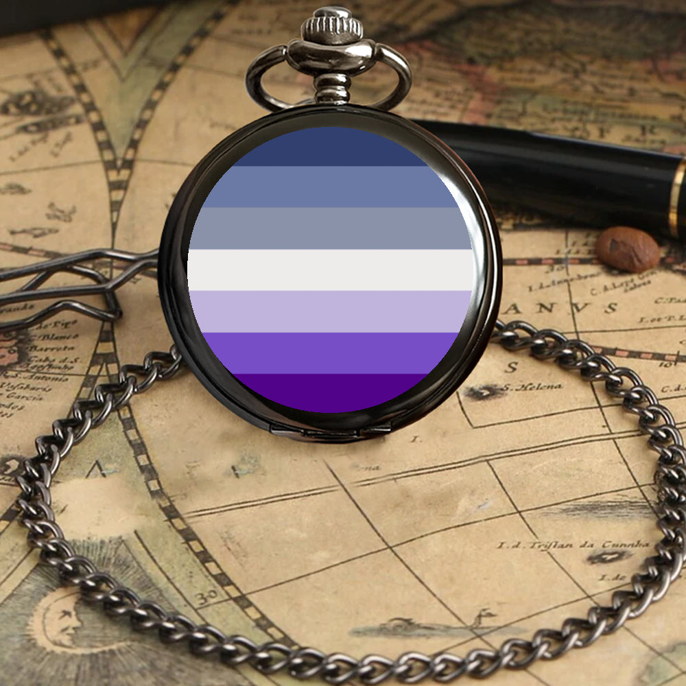 Butch Pride Flag (dorian-rutherford) Round Pocket Watch