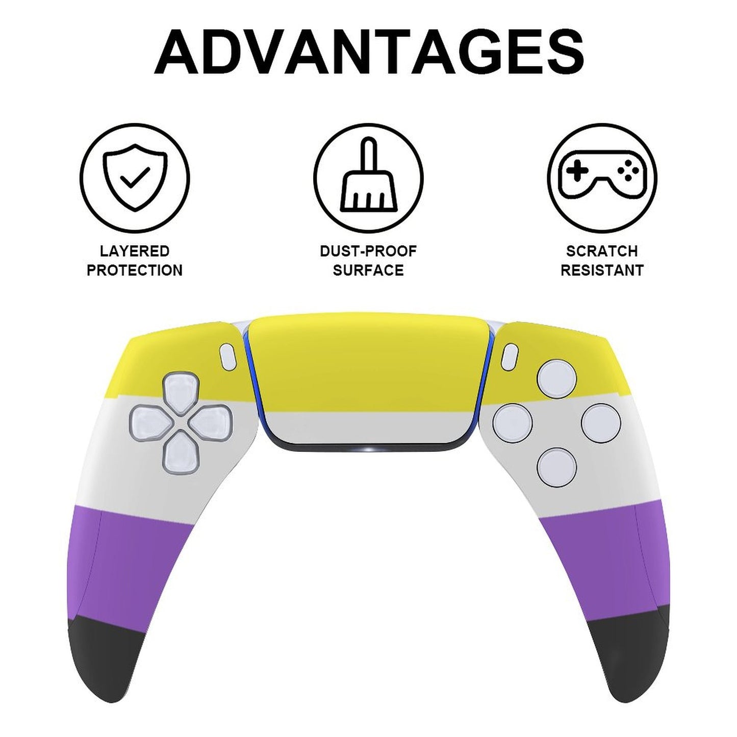 Non-Binary Pride Flag PS5 Game Console Sticker (Optical Drive Version)