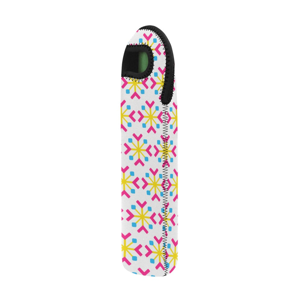 Pansexual Pride Flag Snowflake Neoprene Wine Bag Neoprene Wine Bag