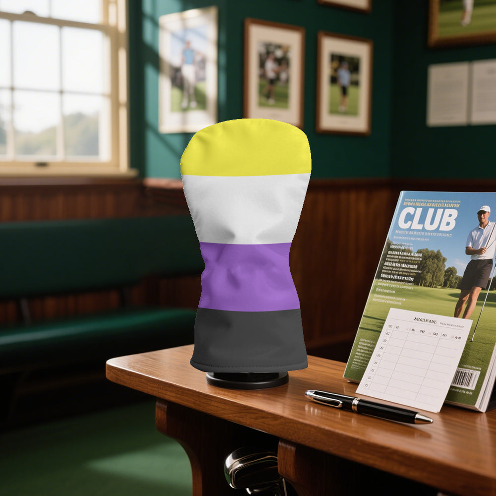 Non-Binary Pride Flag Golf Clubs Head Cover - 13" x 6.7"