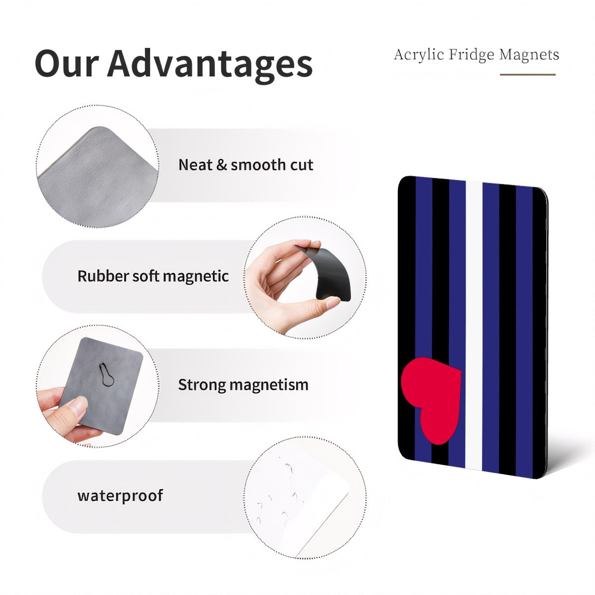 Leather Pride Flag Rectangle Magnet