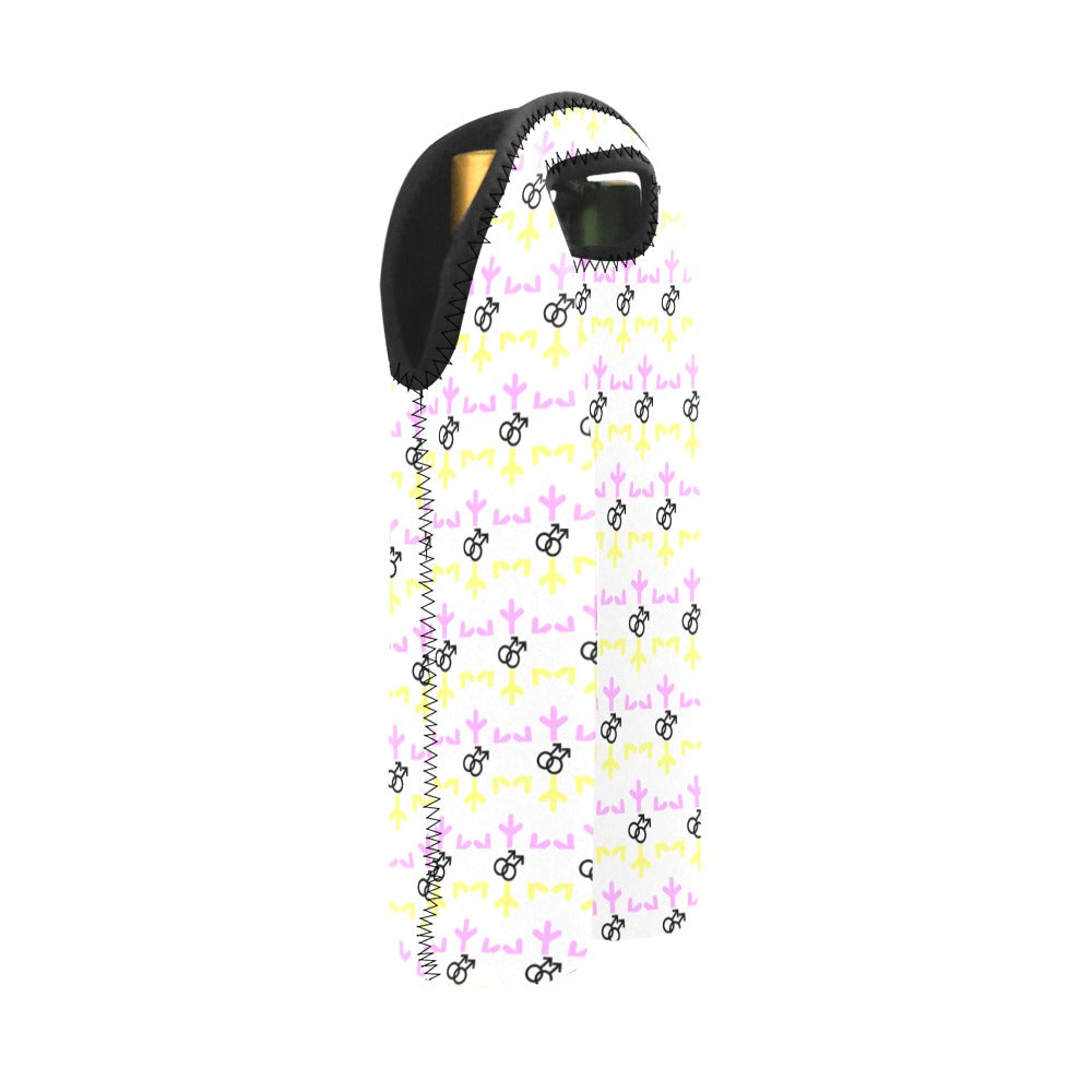 Twink Pride Flag Snowflake 2-Bottle Neoprene Wine Bag