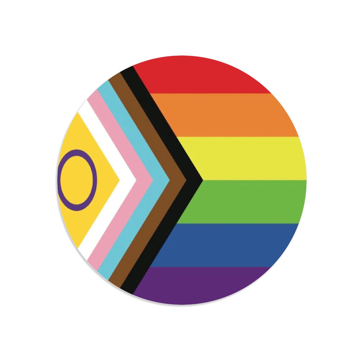 Inclusive Progress Pride Flag Round Magnet