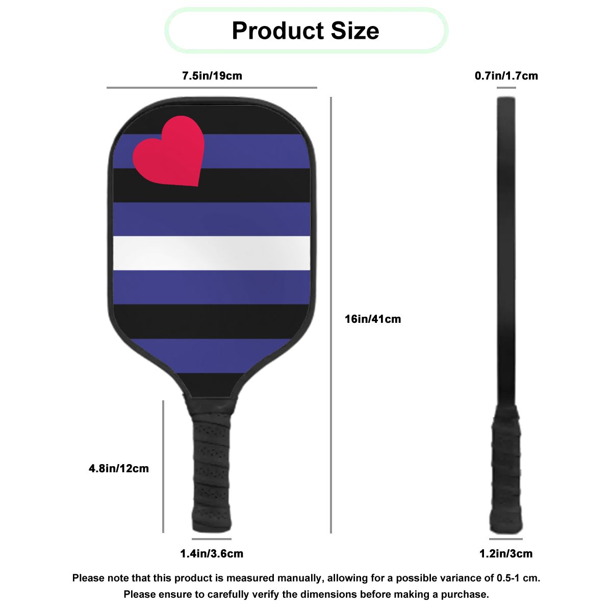 Leather Pride Flag Pickleball Paddle
