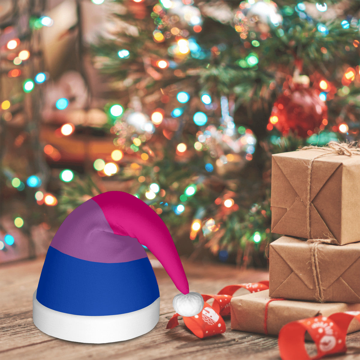 Bisexual Pride Flag Adult Plush Holiday Hat