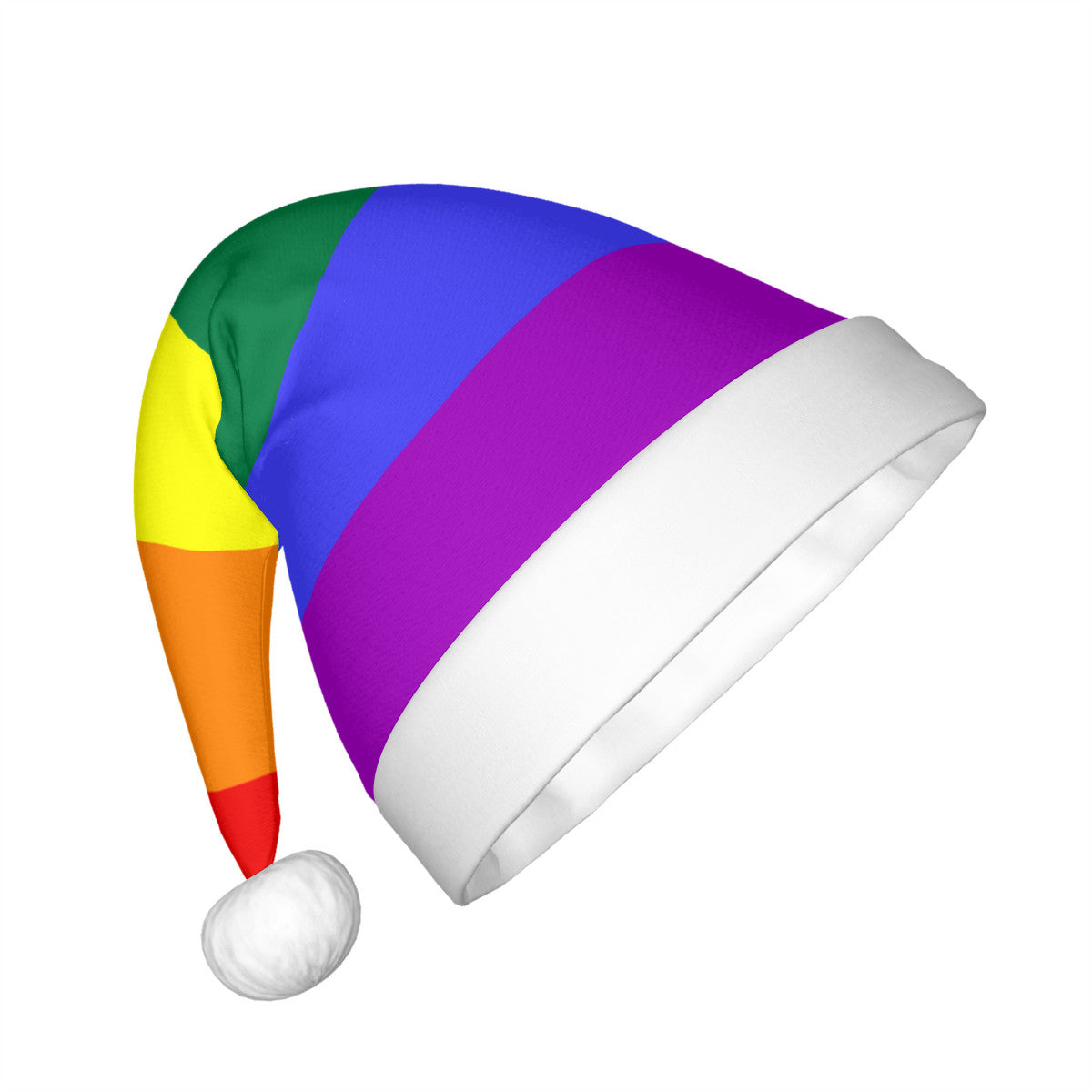 Rainbow Pride Flag Adult Plush Holiday Hat