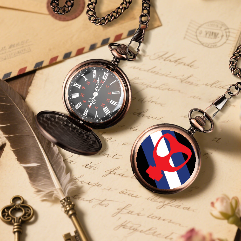 Mask Fetish Pride Flag Round Pocket Watch