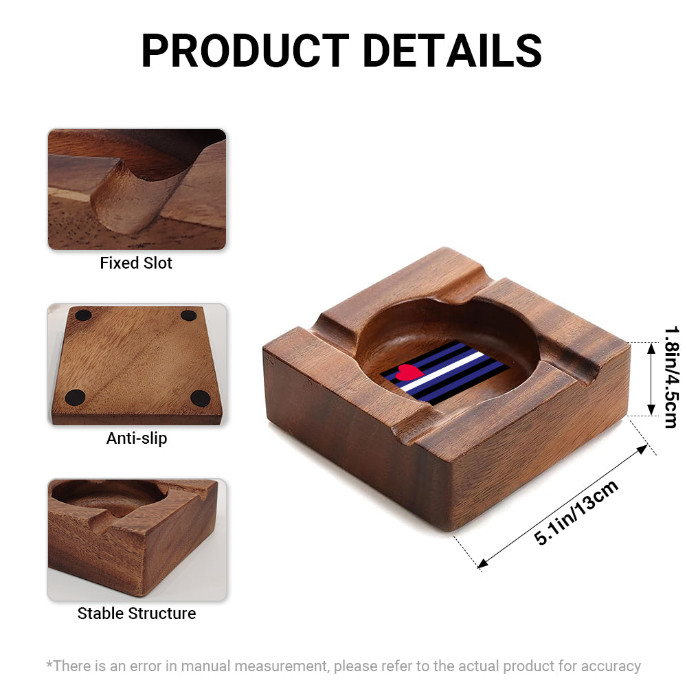 Wooden Cigar Ashtray - 1 Side Engrave