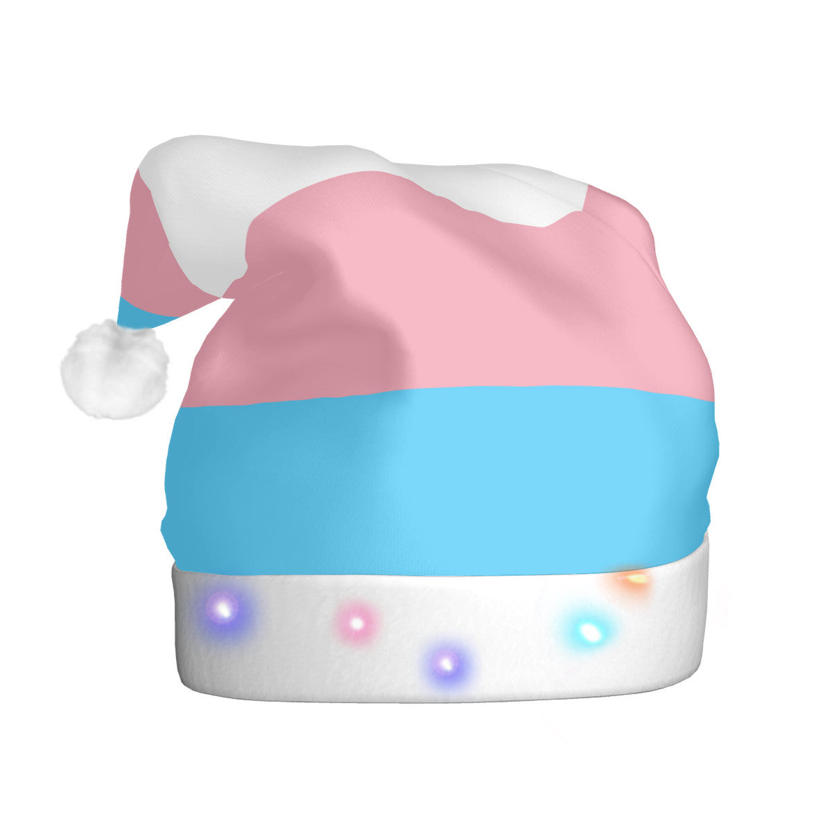 Transgender Pride Flag Adult Glowing Plush Holiday Hat