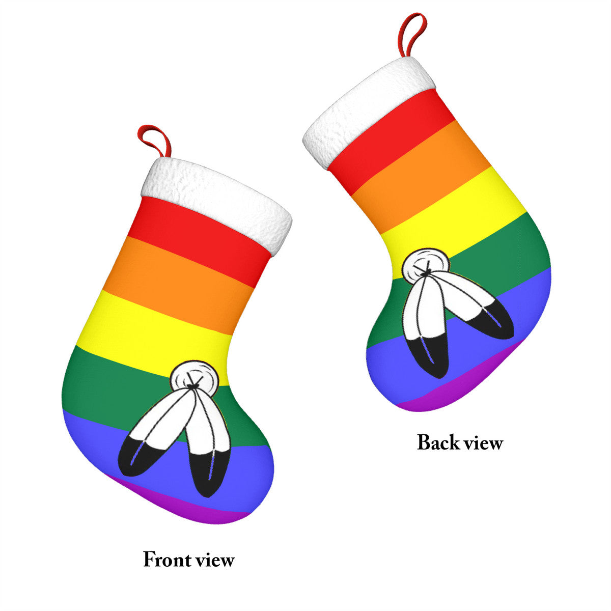 Two-Spirit Pride Flag Holiday Stocking 11" x 17.7"