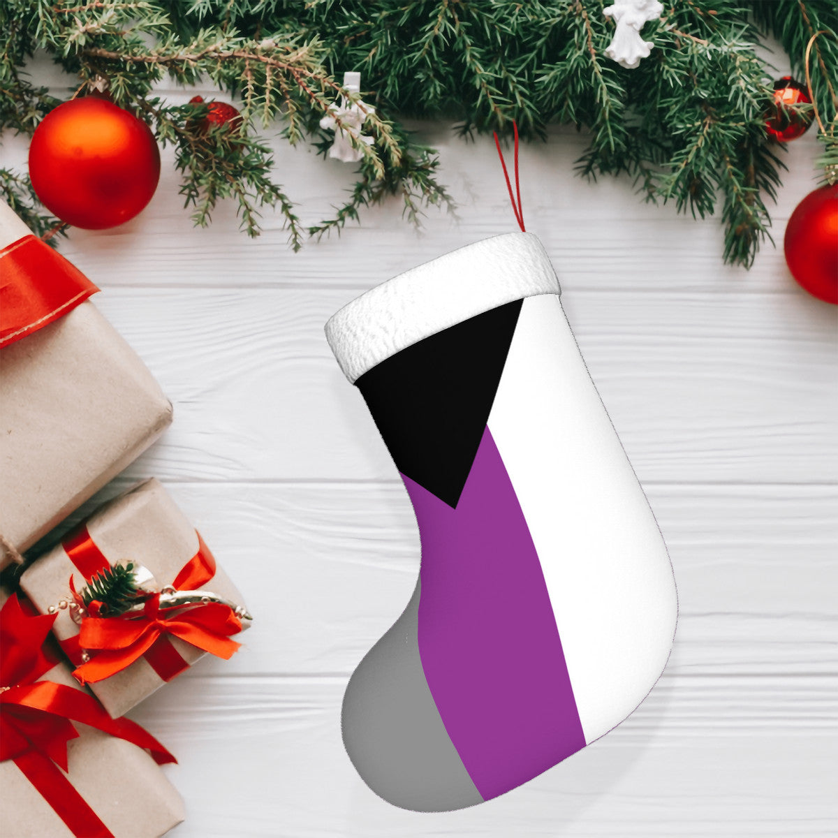 Demisexual Pride Flag Holiday Stocking 11" x 17.7"