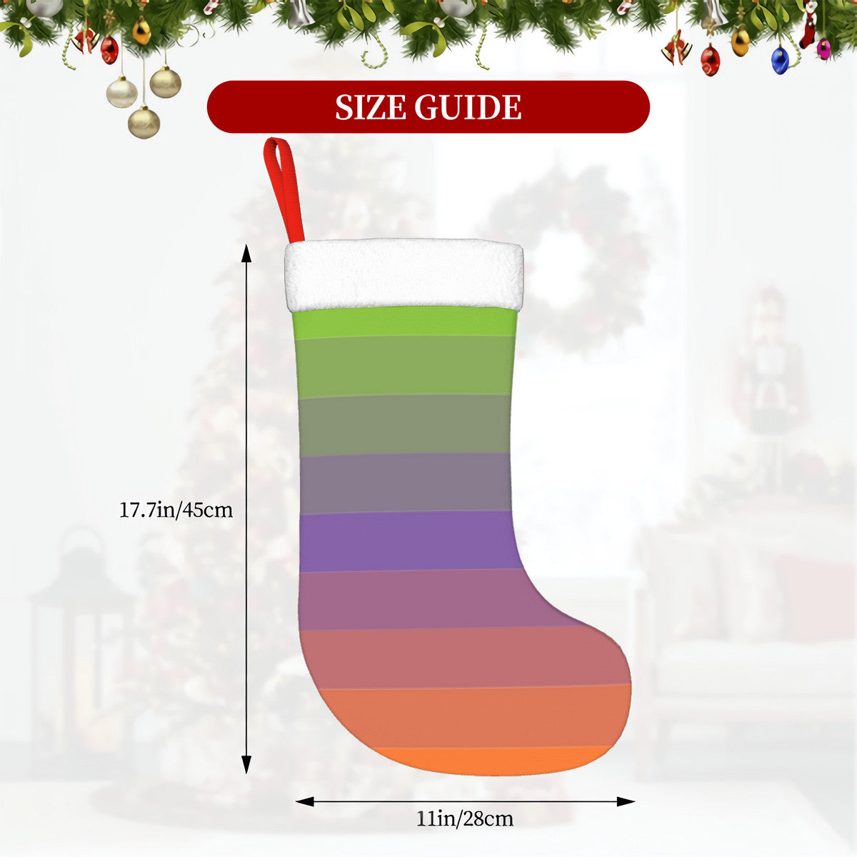 Aliagender Pride Flag Holiday Stocking 11" x 17.7"