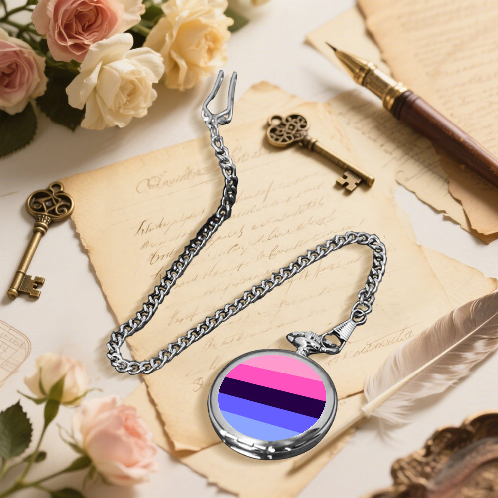 Omnisexual Pride Flag Round Pocket Watch