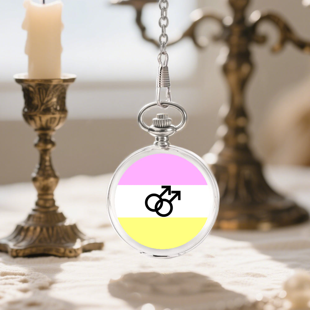 Twink Pride Flag Round Pocket Watch