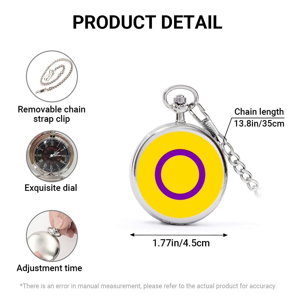 Intersex Pride Flag Round Pocket Watch