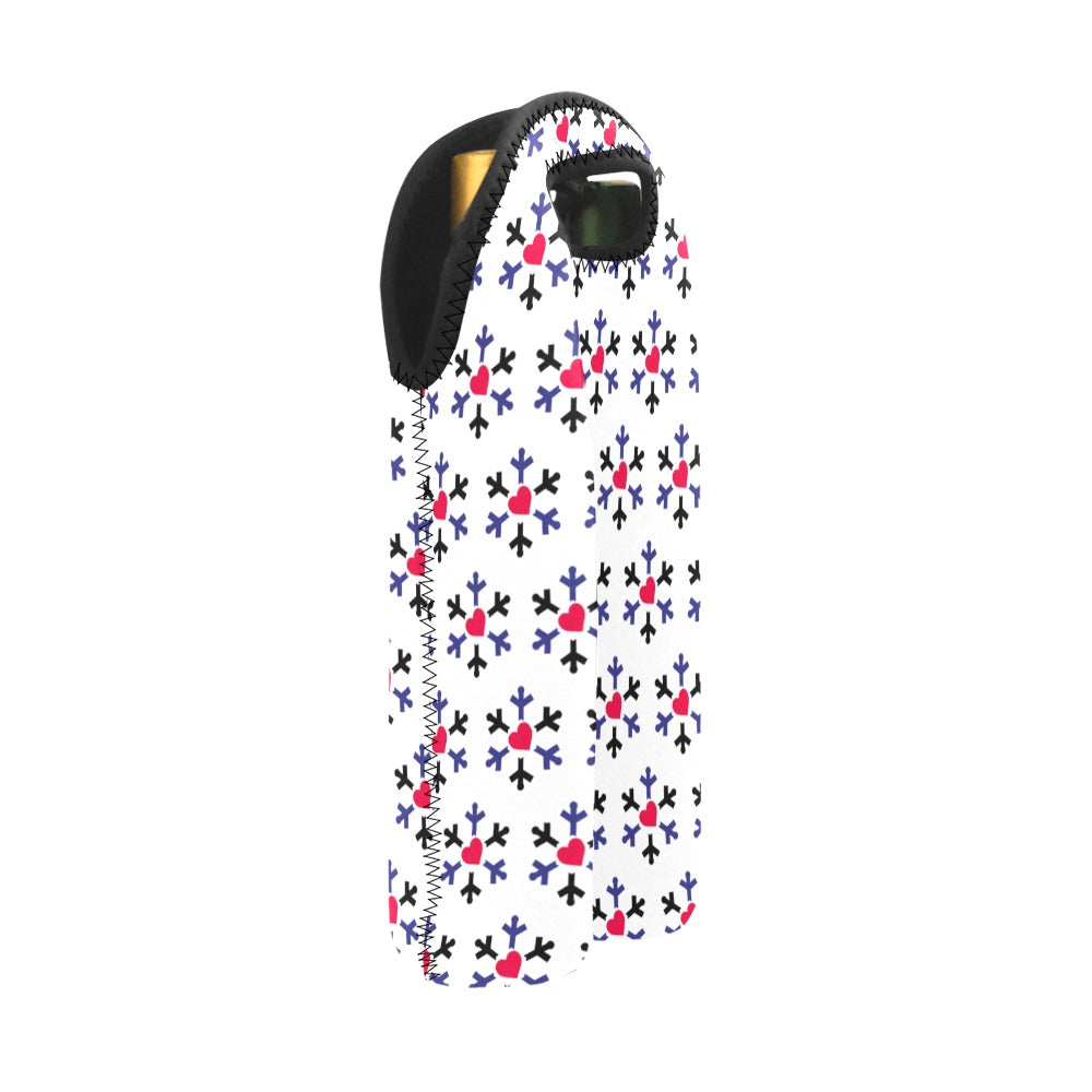 Leather Pride Flag Snowflake 2-Bottle Neoprene Wine Bag