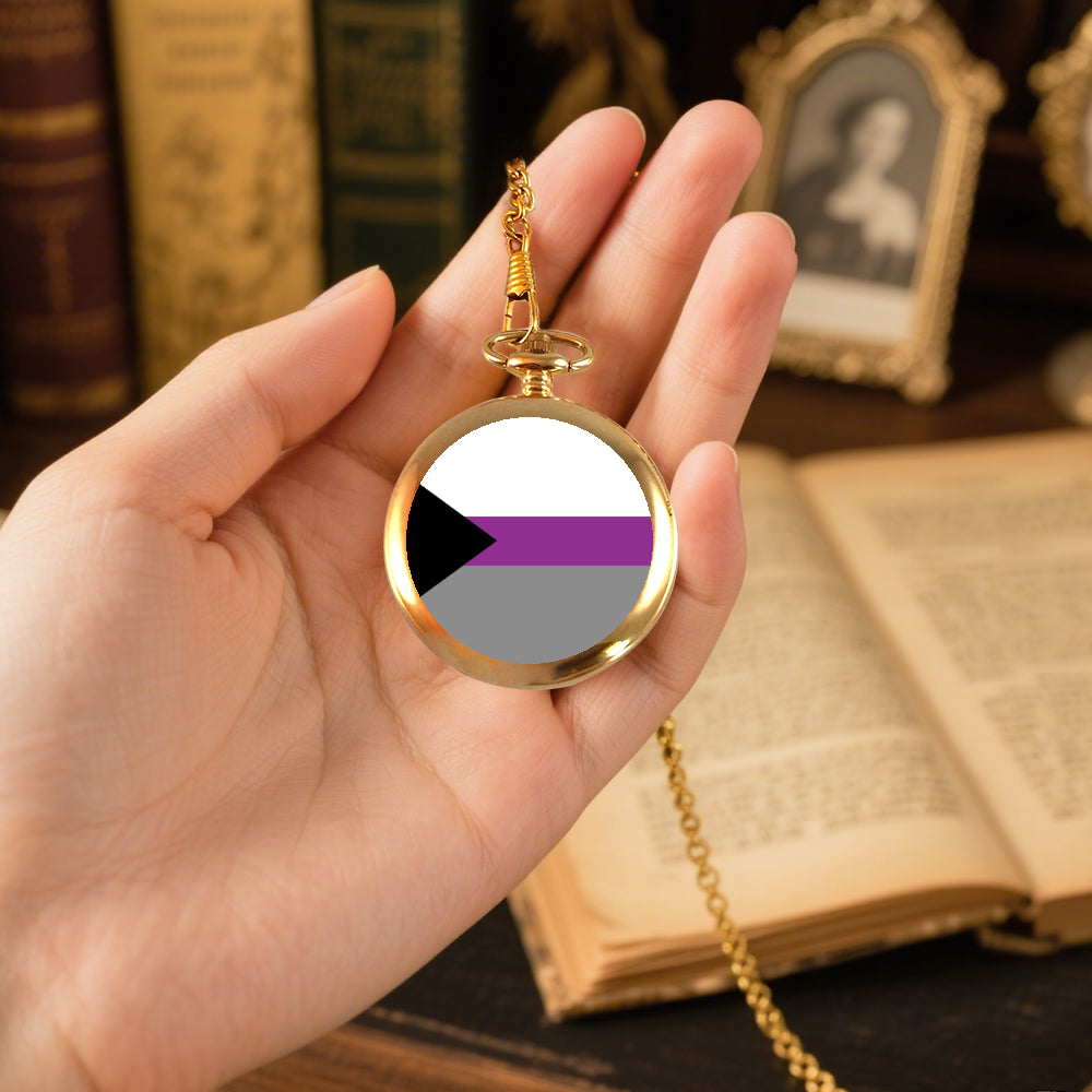 Demisexual Pride Flag Round Pocket Watch