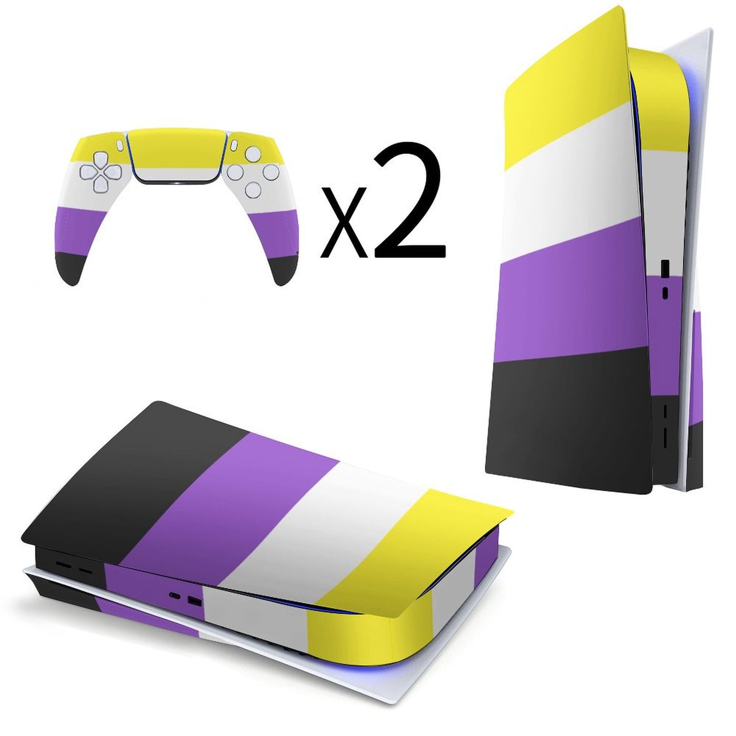 Non-Binary Pride Flag PS5 Game Console Sticker (Optical Drive Version)