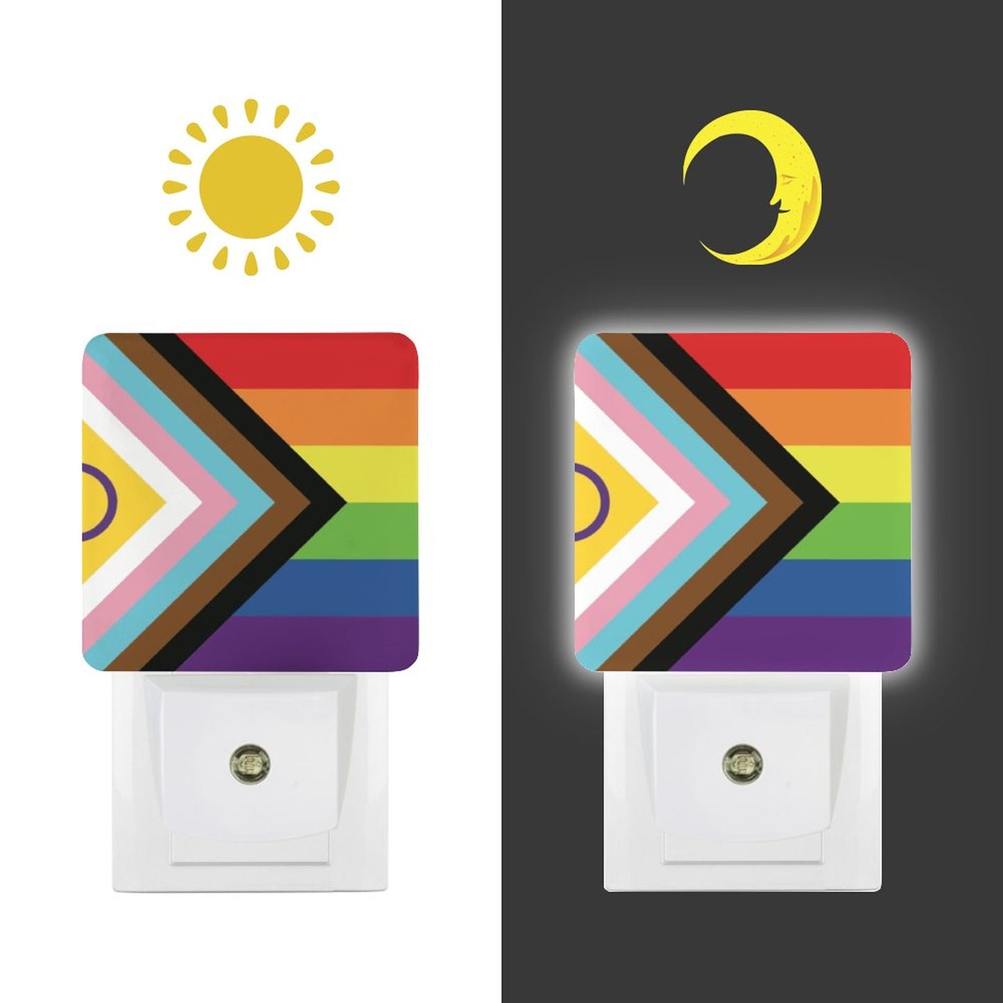 Inclusive Progress Pride Flag Night Light - Multiple Sizes