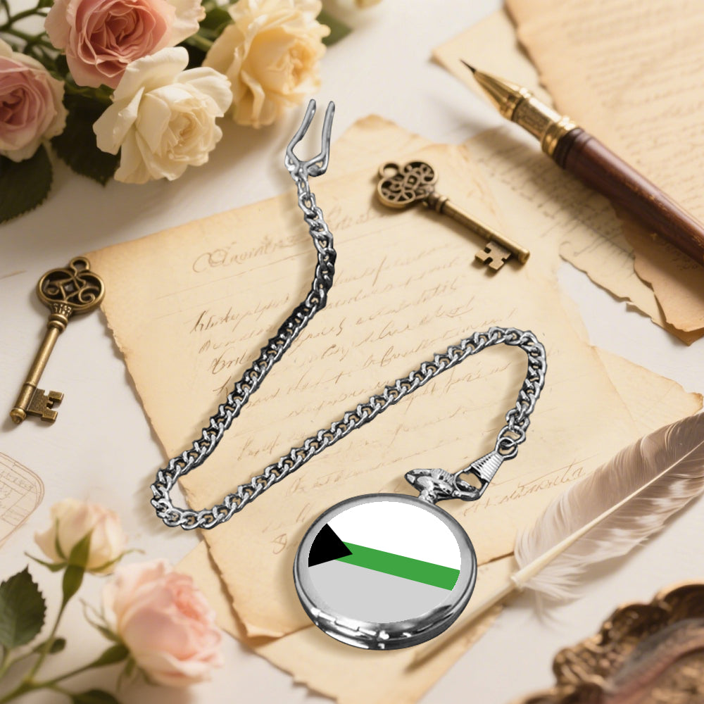 Demiromantic Pride Flag Round Pocket Watch