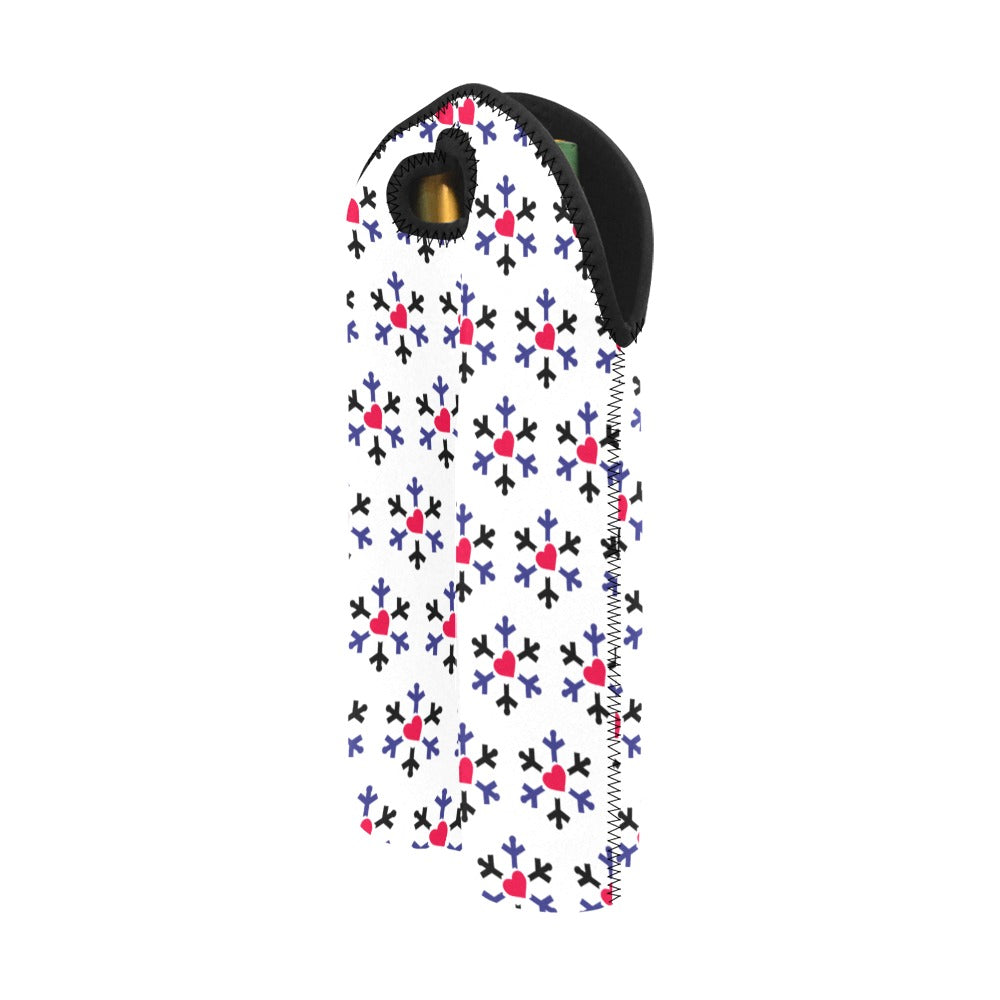 Leather Pride Flag Snowflake 2-Bottle Neoprene Wine Bag