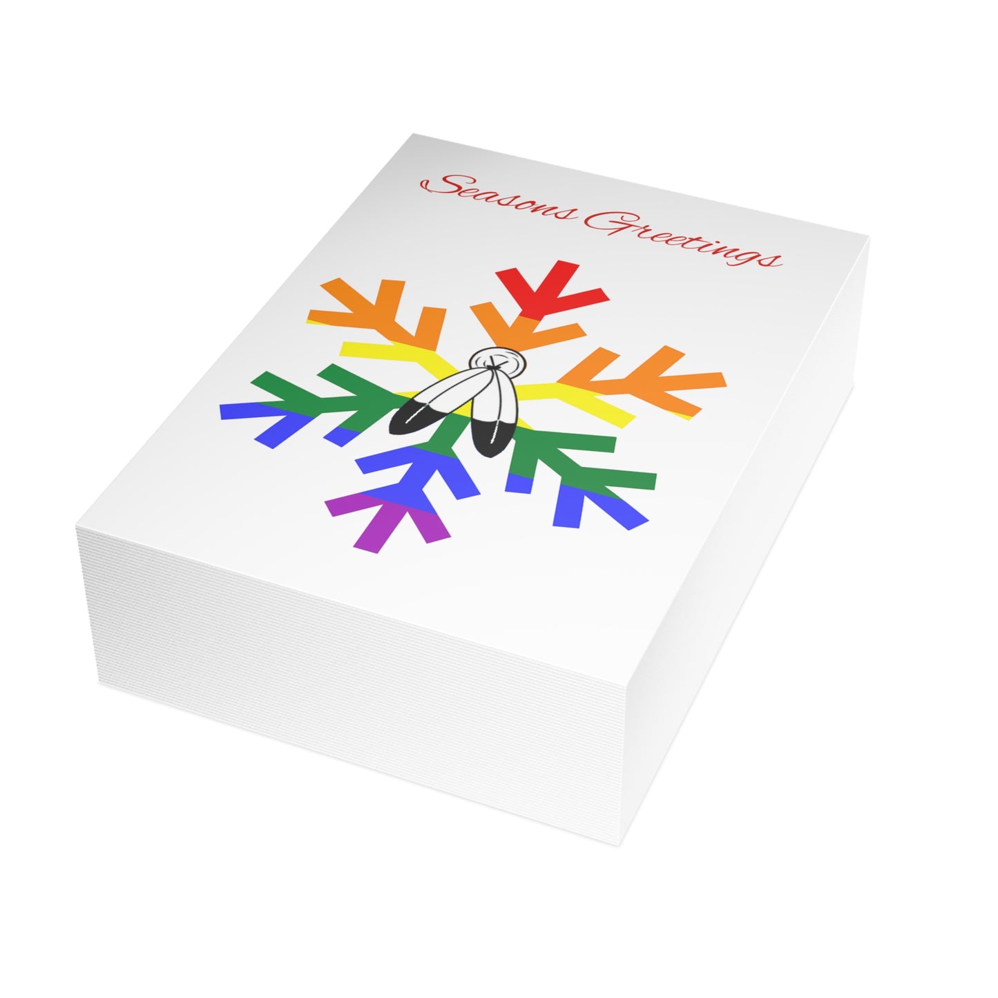 Two-Spirit Pride Flag Snowflake Greeting Cards