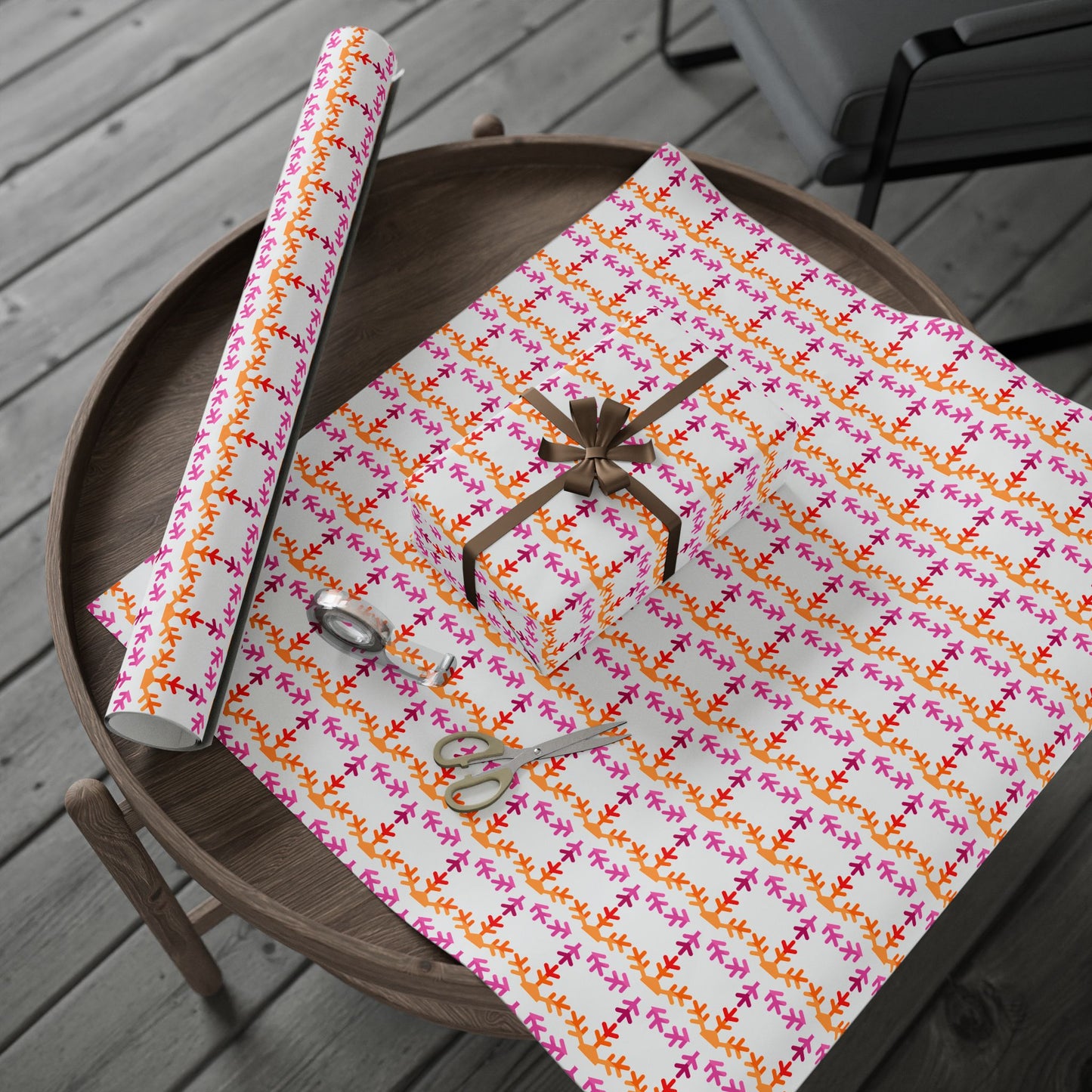 Lesbian Pride Flag Snowflake Wrapping Paper - Multiple Sizes/Finishes