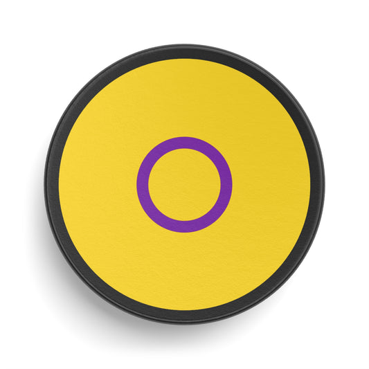 Intersex Pride Flag Hockey Puck