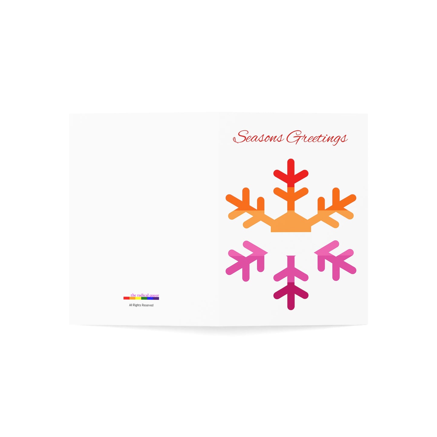 Lesbian Pride Flag Snowflake Greeting Cards