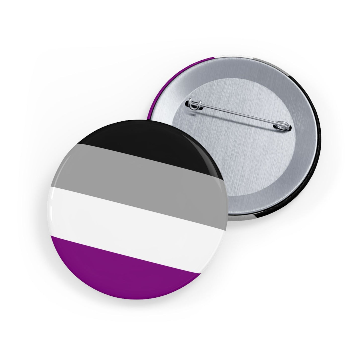 Asexual Pride Flag Round Pins - Multiple Sizes