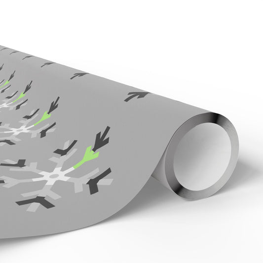 Agender Pride Flag Snowflake Wrapping Paper - Multiple Sizes/Finishes