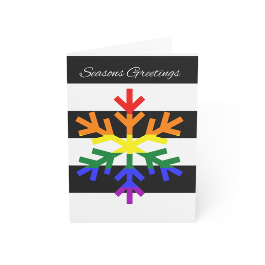 Ally Pride Flag Snowflake Greeting Cards