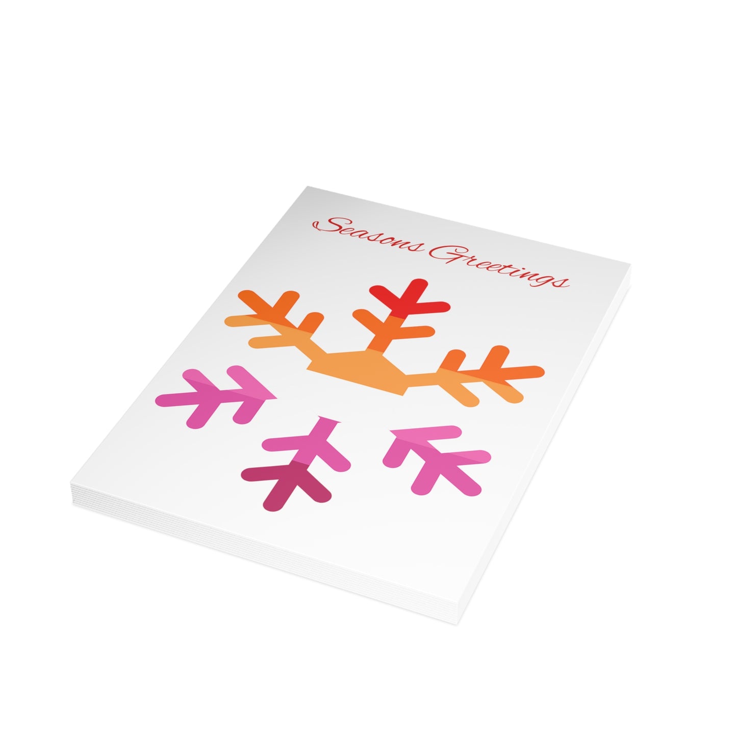 Lesbian Pride Flag Snowflake Greeting Cards