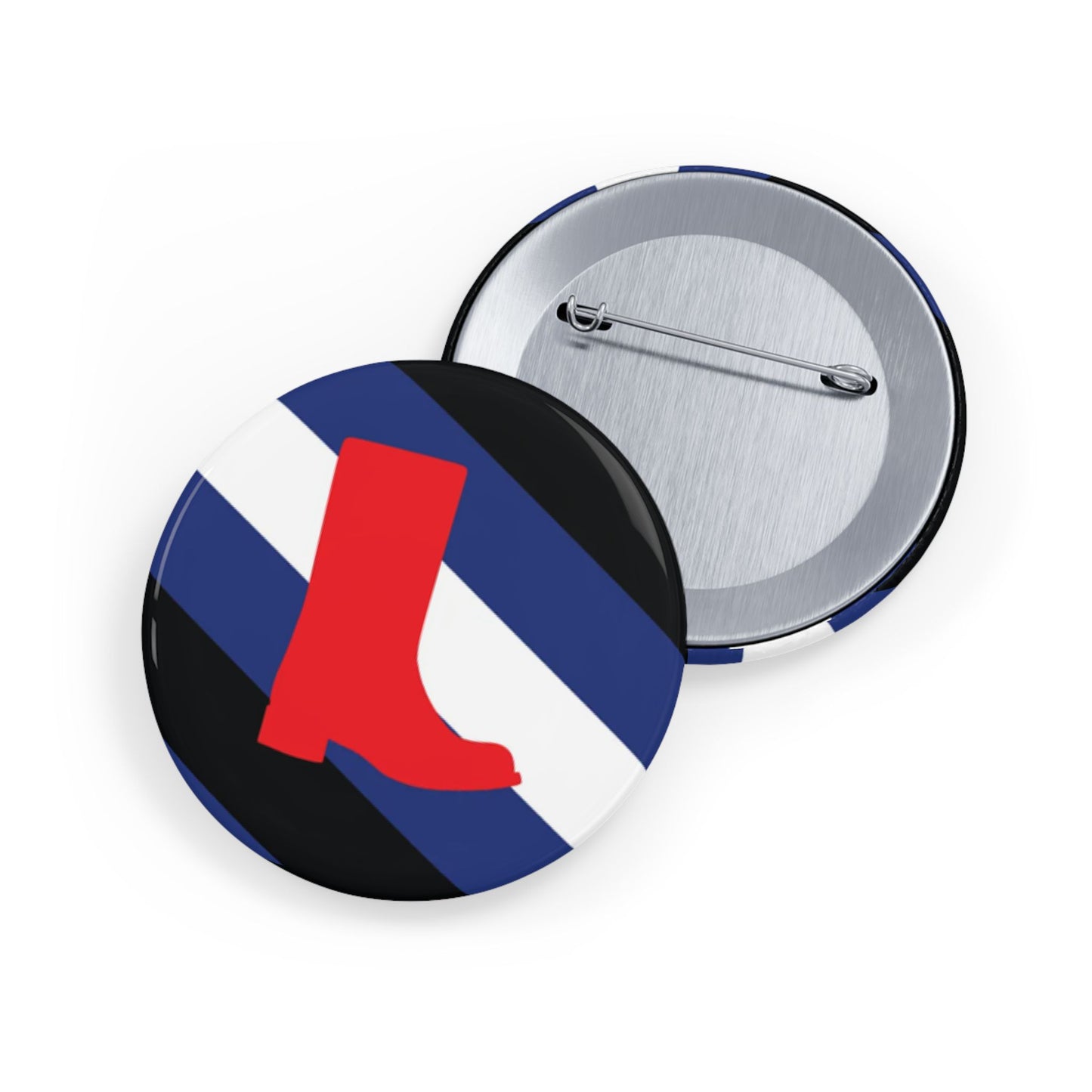 Boot Fetish Pride Flag Round Pins - Multiple Sizes