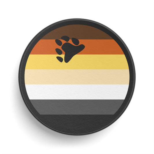Bear Pride Flag Hockey Puck