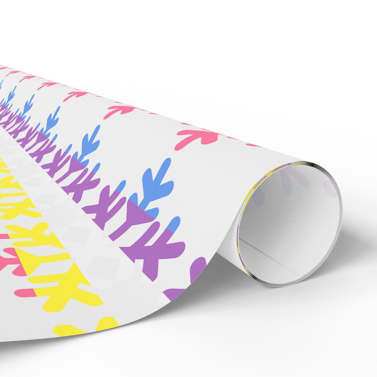 Bigender Pride Flag Snowflake Wrapping Paper - Multiple Sizes/Finishes