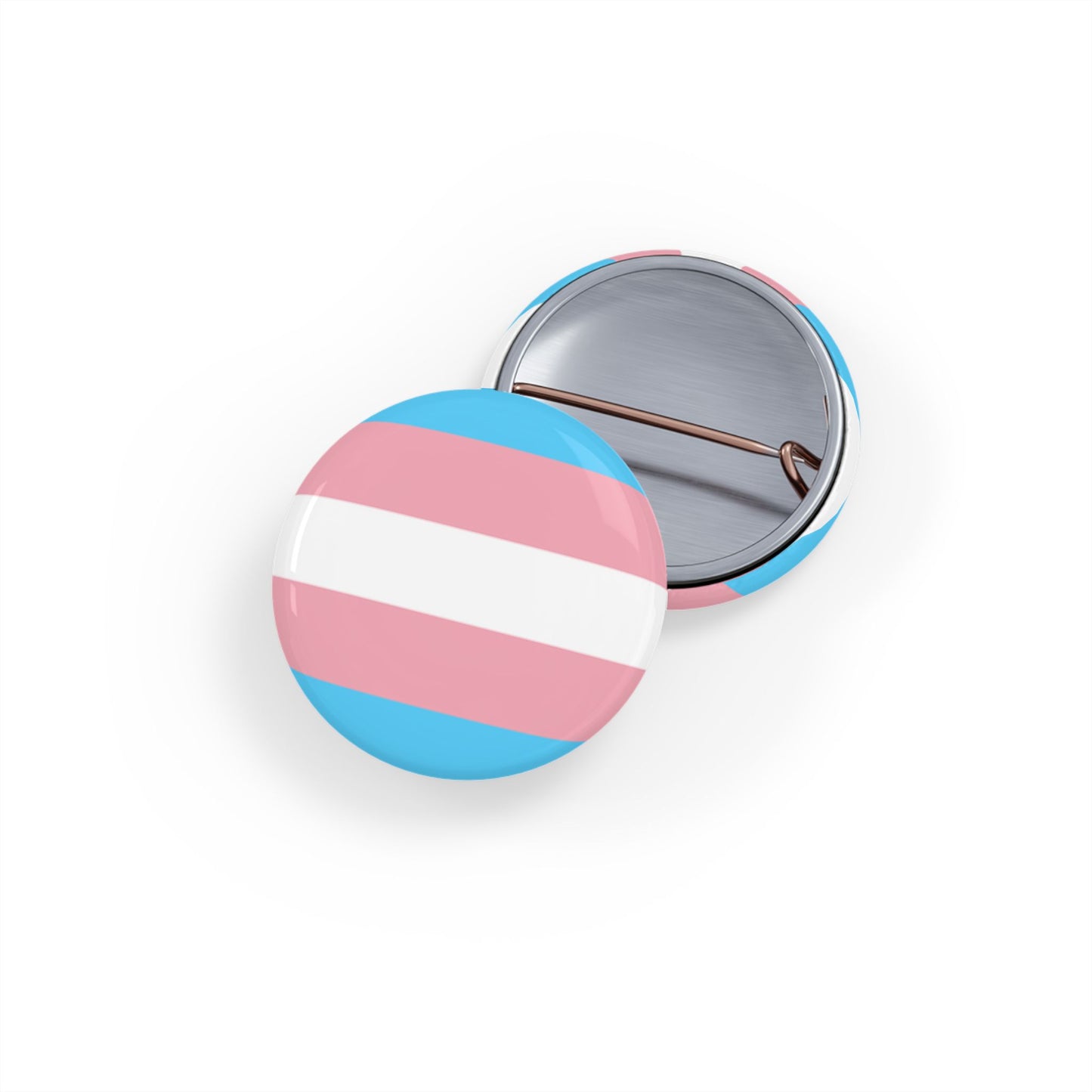 Transgender Pride Flag Round Pins - Multiple Sizes