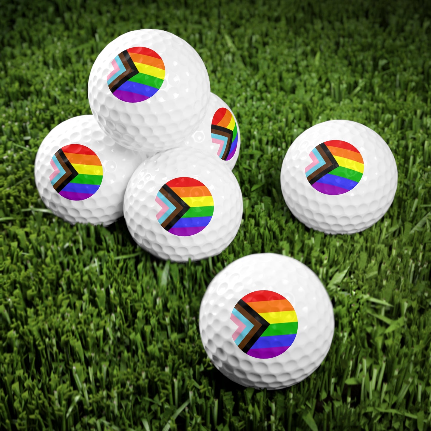Progress Pride Flag Golf Balls, 6 pcs